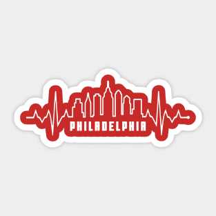 Heart beat of Philadelphia Skyline Fan Philly Special Edition Sticker